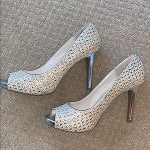 Audrey Brooke Shoes Satin Black Ruffle Heel Size 6 Poshmark